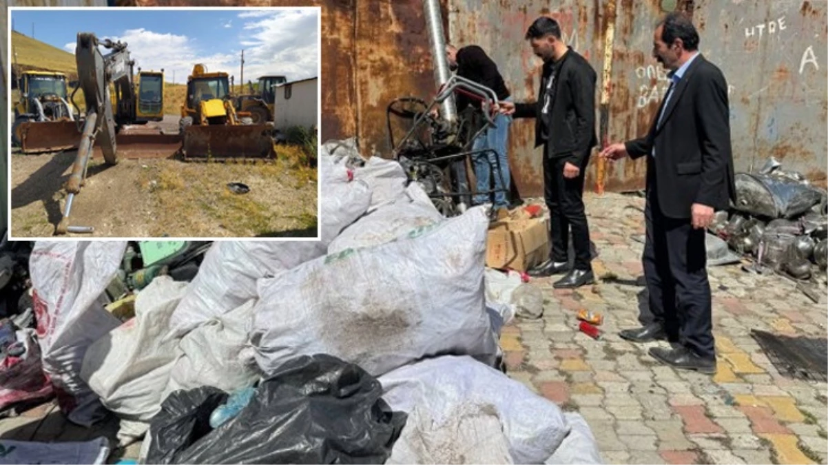 Zabıtalar Patnos'taki hurdacıları tek tek dolaşıp belediye araçlarının parçalarını arıyor